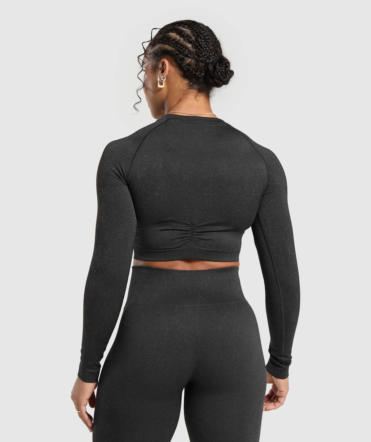 Adapt fleck seamless long sleeves crop top