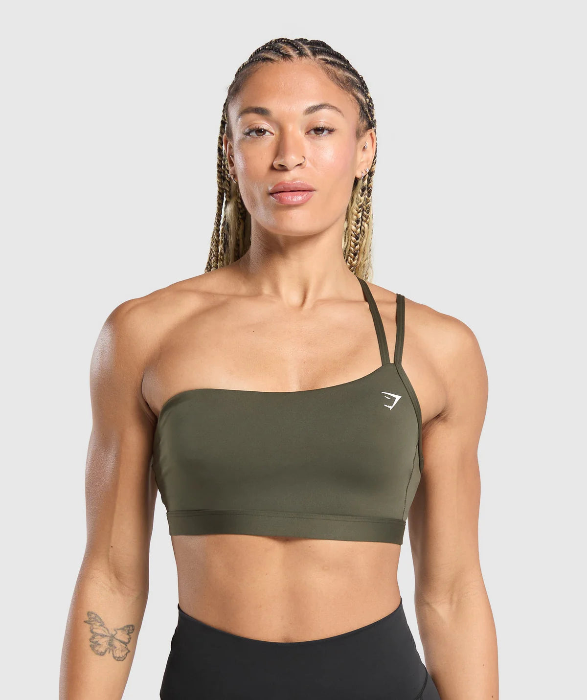 One shoulder sports bra