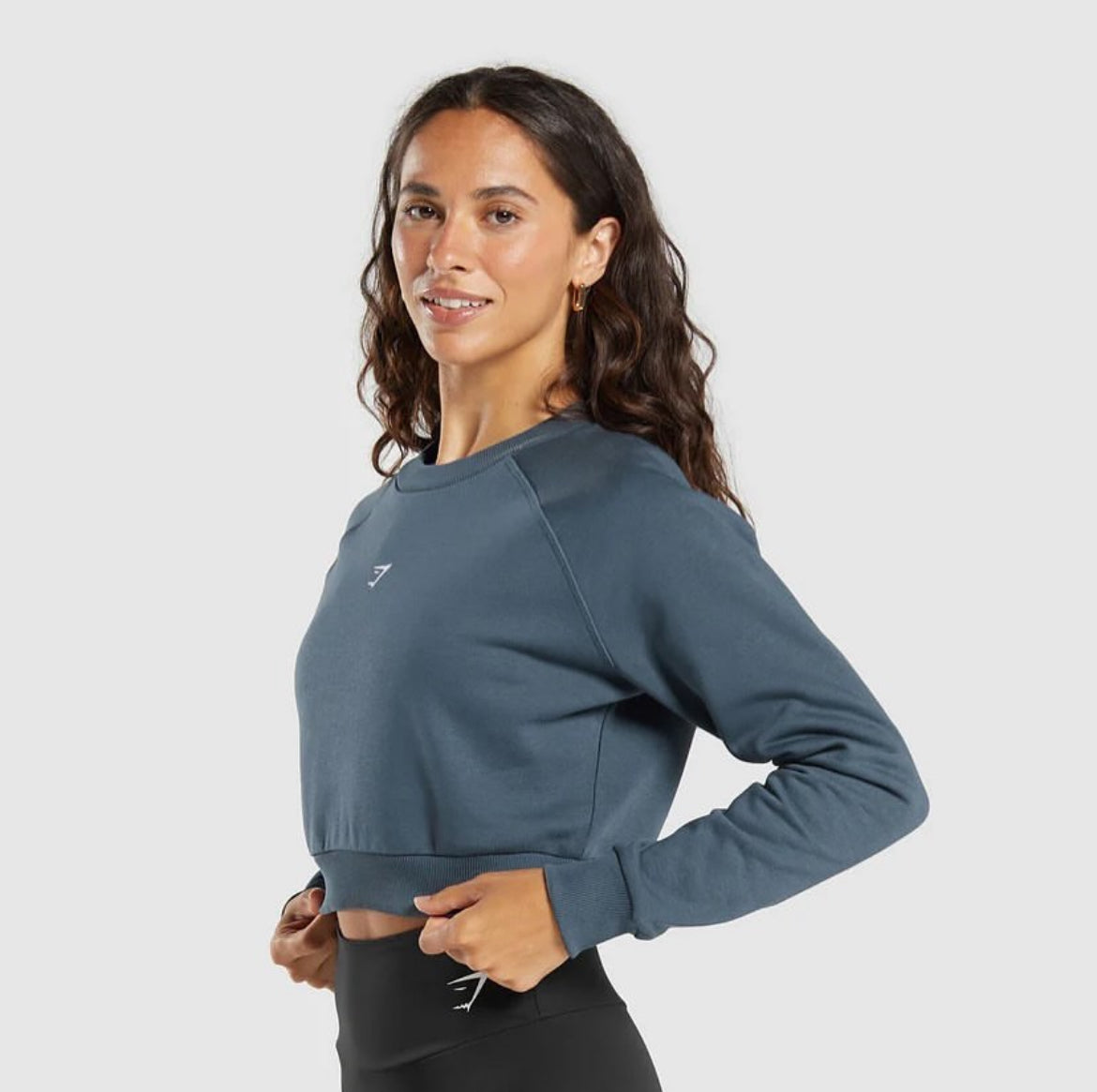Training fleece cropped sweatshirt