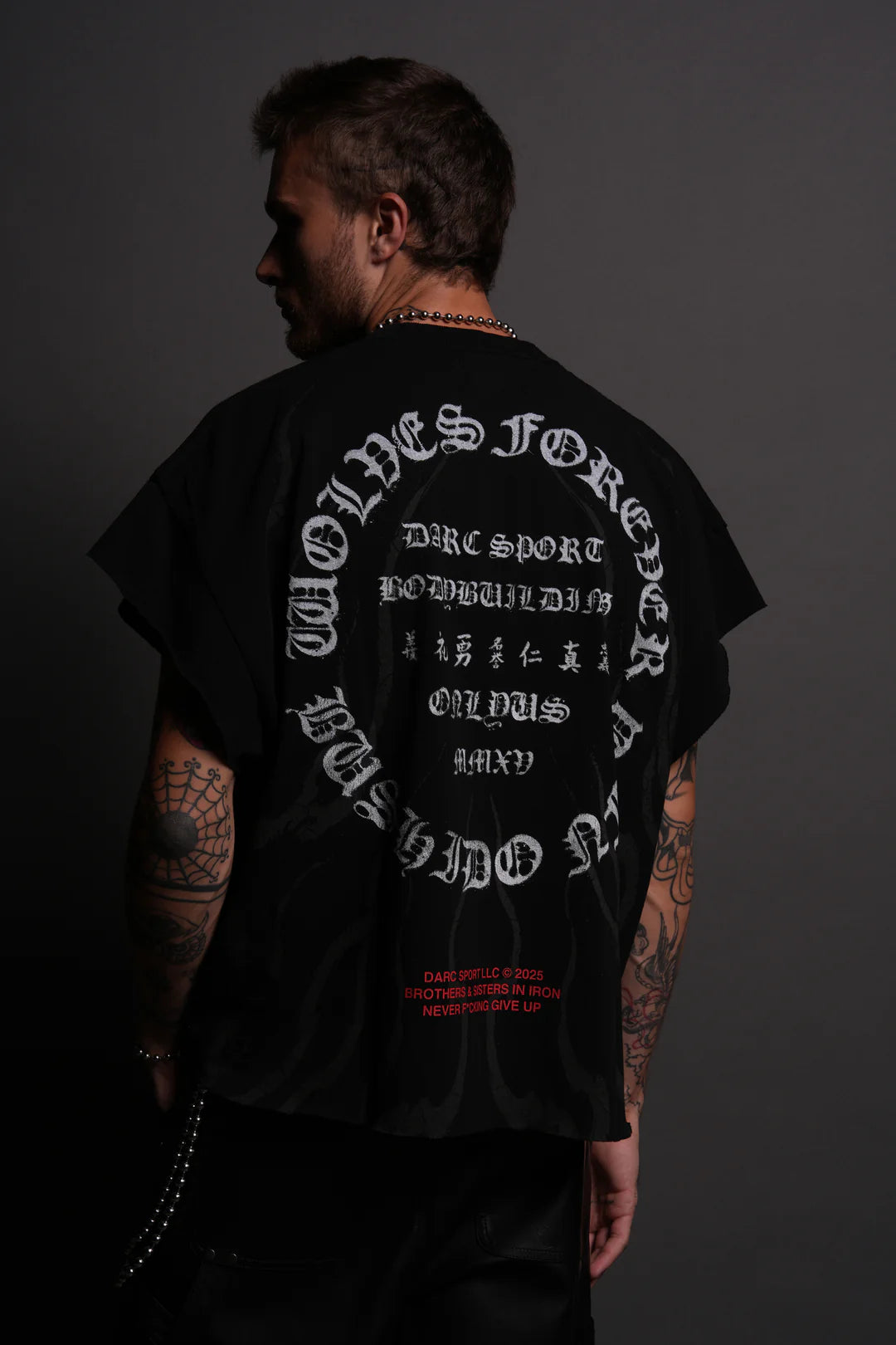 WARRIOR FIRE GRUNGE CUT-OFF TEE