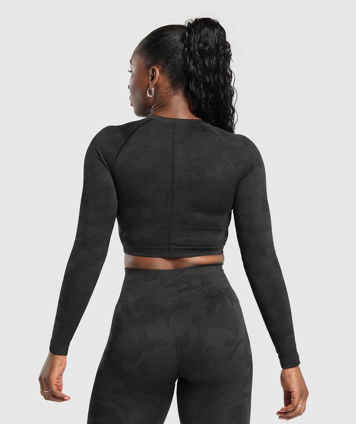 Adapt camo long sleeve crop top
