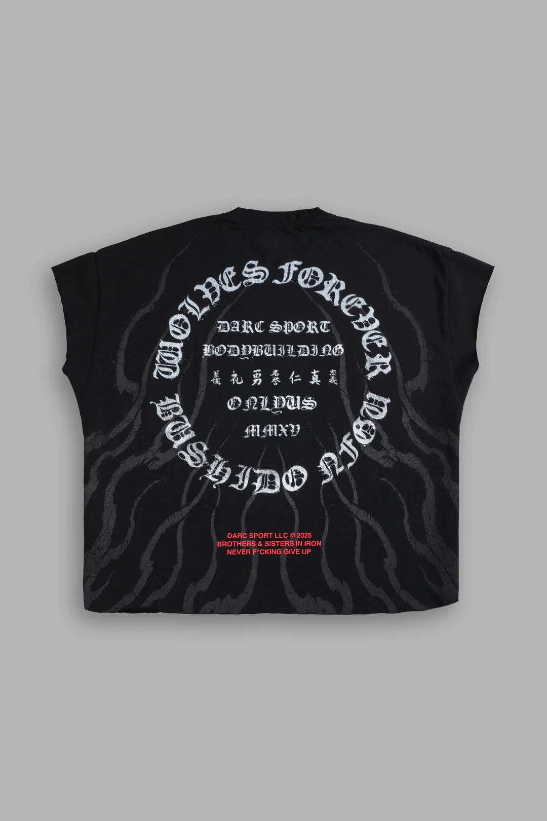 WARRIOR FIRE GRUNGE CUT-OFF TEE