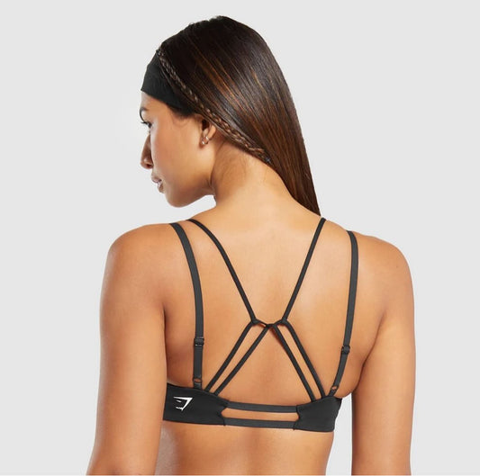 Strappy back light support bra