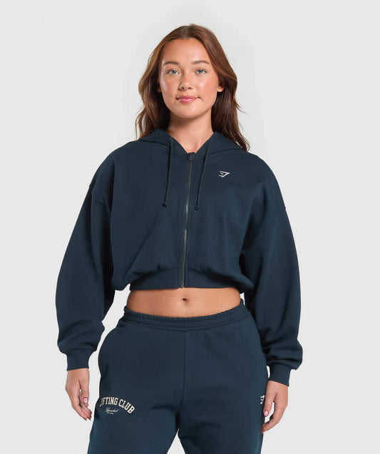 Lifting club cropped zip up