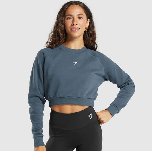 Training fleece cropped sweatshirt