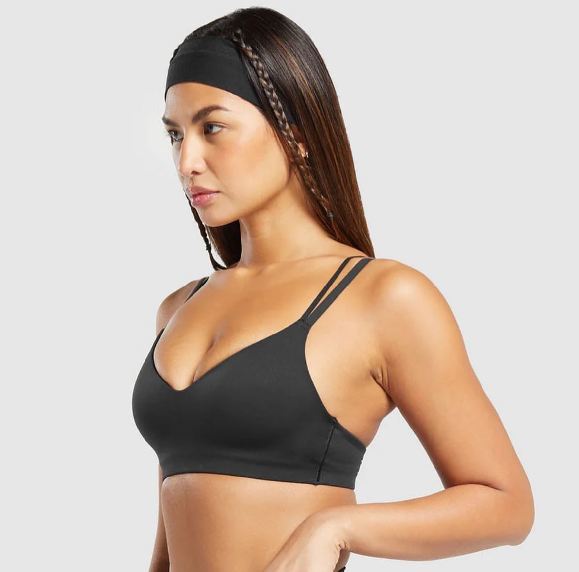 Strappy back light support bra