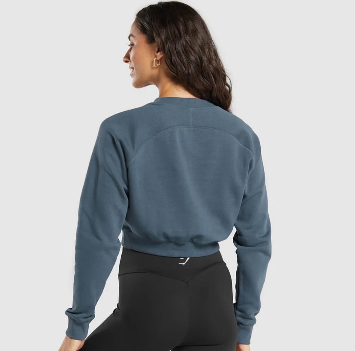 Training fleece cropped sweatshirt