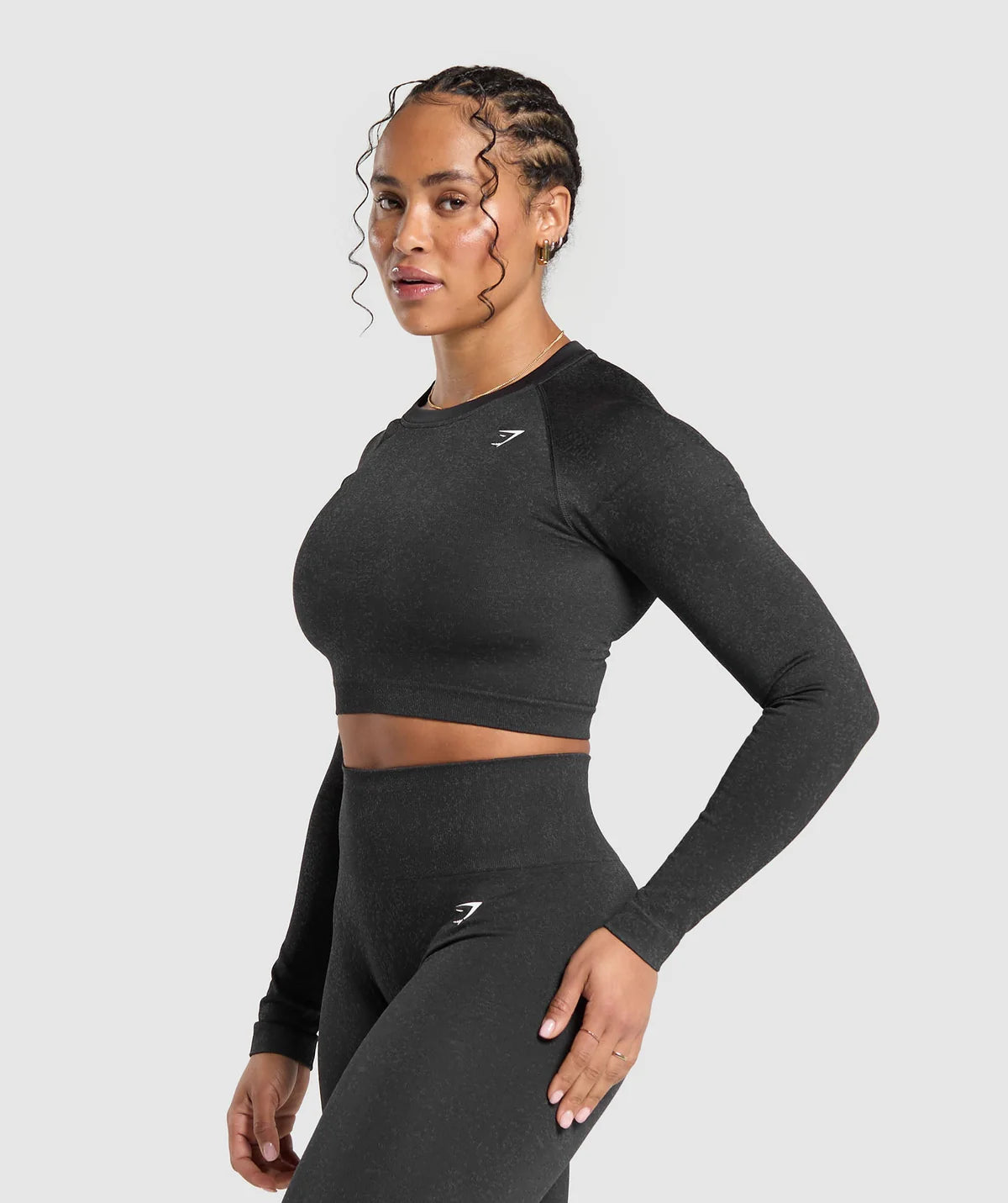 Adapt fleck seamless long sleeves crop top