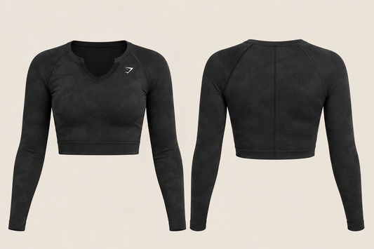ADAPT CAMO LONG SLEEVE CROP TOP